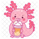 Axolotl bebendo milkshake  Ícone