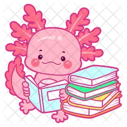 Axolotl con libro  Icono