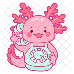 Axolotl con telefono  Icono