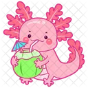 Axolotl Drinking Coconut  Icon