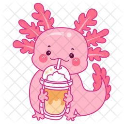 Axolotl Drinking Milkshake  Icon