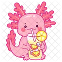 Axolotl Drinking Orange Juice  Icon