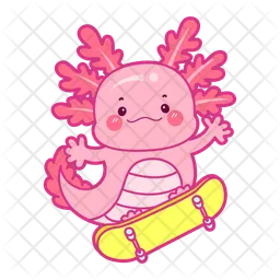 Axolotl Enjoy Skateboard  Icon