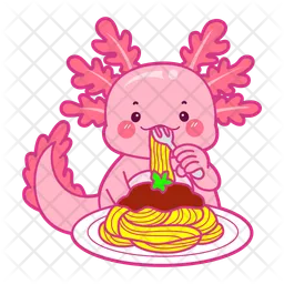 Axolotl isst Spaghetti  Symbol