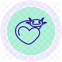 Axolotl Love Animal Line Style Icon Icon