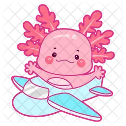 Axolotl On Plane  Icon