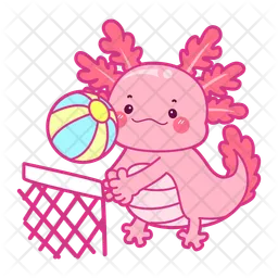 Axolotl Play Volley Ball  Icon