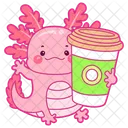 Axolotl tomando café  Icono