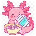 Axolotl bebiendo leche  Icono