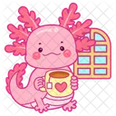 Axolotl tomando té  Icono