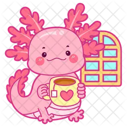 Axolotl tomando té  Icono