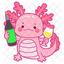 Axolotl trinkt Bier  Symbol