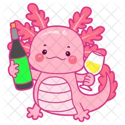 Axolotl trinkt Bier  Symbol