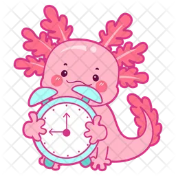 Axolotl With Clock  Icon