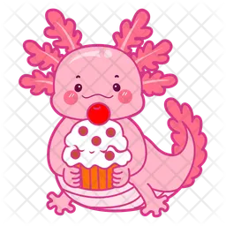 Axolotl With Cupcake  Icon