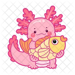 Axolotl With Fish  Icon