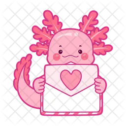 Axolotl With Mail  Icon