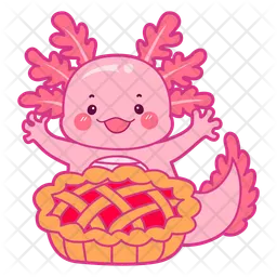 Axolotl With Pie Cake  Icon