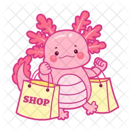 Axolotl With Shopping  Icon