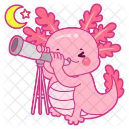 Axolotl With Telescope  Icon