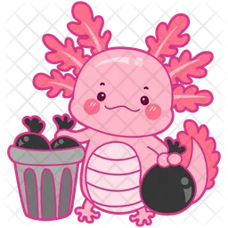 Axolotl With Trash  Icon