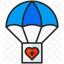 Ayuda Humanitaria Suministros Paracaidas Icono
