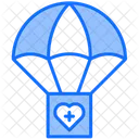 Ayuda Humanitaria Suministros Paracaidas Icono