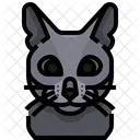 Azul Ruso Gato Cara De Gato Icono