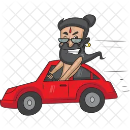 Baba In Car  Icon