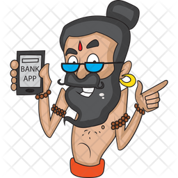 Baba Suggesting Bank App Icon - Download in Sticker Style