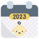 Baby 2023 Calendar Symbol
