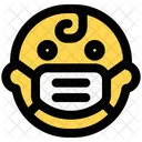 Baby Amazed Emoji With Face Mask Emoji Icon