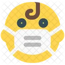 Baby Amazed Emoji With Face Mask Emoji Icon