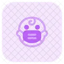 Baby Amazed Emoji With Face Mask Emoji Icon