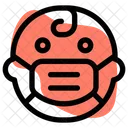 Baby Amazed Emoji With Face Mask Emoji Icon