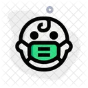 Baby Amazed Emoji With Face Mask Emoji Icon