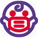 Baby Amazed Emoji With Face Mask Emoji Icon