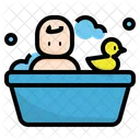 목욕 아기 샤워 아이콘