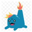Baby Blue Fire Monster Monster Baby Icône