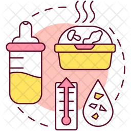 Baby bottles and lunchboxes  Icon