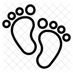 Baby footprints with heart  Icon
