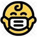 Baby Happy Emoji With Face Mask Emoji Icon