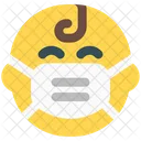Baby Happy Emoji With Face Mask Emoji Icon