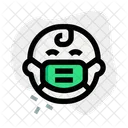 Baby Happy Emoji With Face Mask Emoji Icon