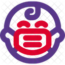 Baby Happy Emoji With Face Mask Emoji Icon