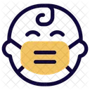 Baby Happy Emoji With Face Mask Emoji Icon