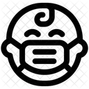 Baby Happy Emoji With Face Mask Emoji Icon