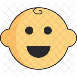 Baby Head Icon - Download in Colored Outline Style