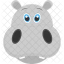 Baby Hippo Face Icon