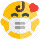Baby Love Emoji With Face Mask Emoji Icon